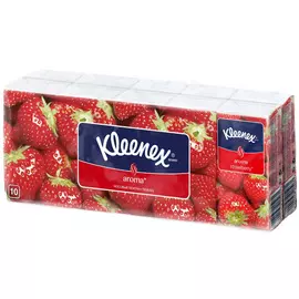 Платочки бумажные Kleenex "Aroma | Клубника", 100 штук