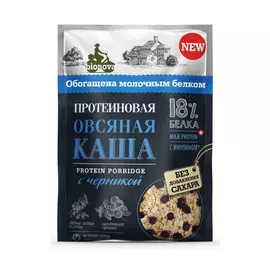 Протеиновая каша Bionova "Овсяная с черникой", 40 г