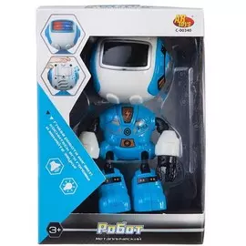 Робот ABtoys металлический, со звуковыми эффектами, голубой C-00340/blue