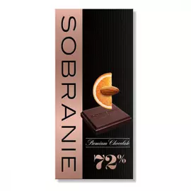 Шоколад Sobranie "Горький", с апельсином и орехами, 90 гр