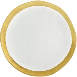 Тарелка круглая для закуски Elan Gallery "Арт Деко", золотой кант, 26,5х26,5х2 см