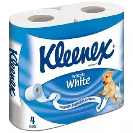 Туалетная бумага Kleenex "Delicate white", 2-х слойная, 4 рулона