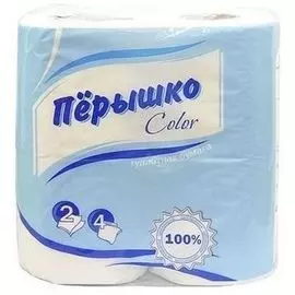 Туалетная бумага Перышко, 2 слоя, белая, 4 рулона