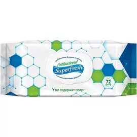 Влажные салфетки Superfresh "Антибактериальные", 72 шт