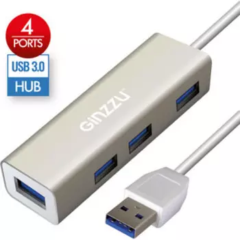 Адаптер Ginzzu HUB GR-517UB USB 3.0, 4 порта USB3.0, 20см кабель