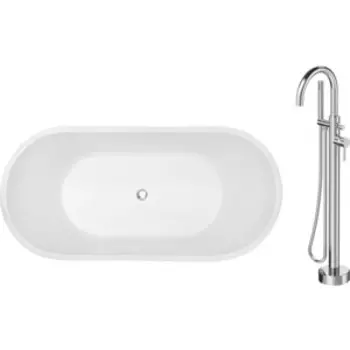 Акриловая ванна Abber 170x80 со смесителем, отдельностоящая (AB9209, F7514100)