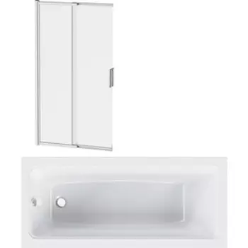 Акриловая ванна Am.Pm Gem 170x75 с каркасом и шторкой (W90A-170-075W-A, W90A-170-075W-R, W80S-100PS-150MT)