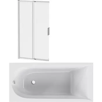 Акриловая ванна Am.Pm Spirit 150x70 с каркасом и шторкой (W72A-150-070W-A2, W72A-150-070W-R2, W80S-100PS-150MT)