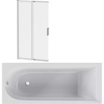 Акриловая ванна Am.Pm Spirit 170x70 с каркасом и шторкой (W72A-170-070W-A2, W72A-170-070W-R2, W80S-100PS-150MT)