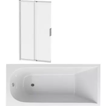Акриловая ванна Am.Pm Spirit 170x75 с каркасом и шторкой (W72A-170-075W-A2, W72A-170-075W-R2, W80S-100PS-150MT)