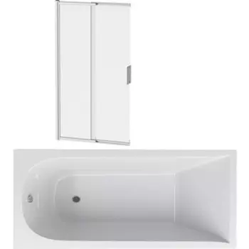 Акриловая ванна Am.Pm Spirit 180x80 с каркасом и шторкой (W72A-180-080W-A2, W72A-180-080W-R2, W80S-100PS-150MT)