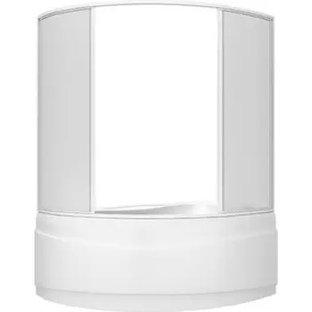 Акриловая ванна BAS Вектра 150х90 правая, со шторкой, каркасом и панелью