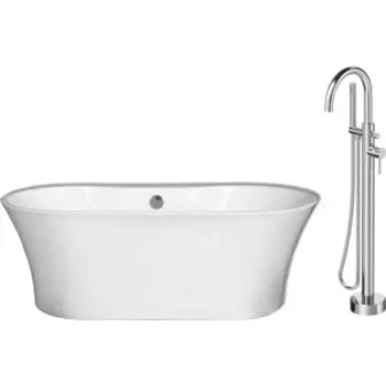 Акриловая ванна BelBagno 150x75 со смесителем, слив-перелив хром (BB201-1500-800, F7514100)