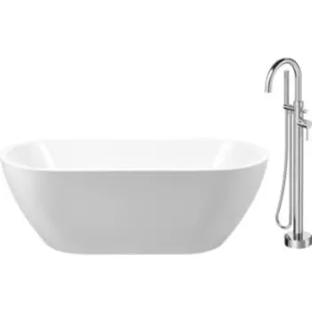 Акриловая ванна BelBagno 170x80 со смесителем, слив-перелив хром (BB70-1700-800, F7514100)