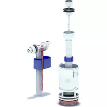 Арматура с боковой подводкой АНИ пласт 1/2 с пластиковым штуцером металлизированная ручка шток (WC4050M)