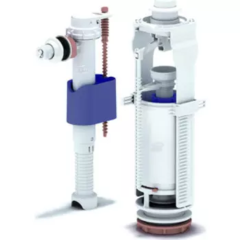 Арматура с боковой подводкой АНИ пласт 1/2 с пластиковым штцером кнопка белая (WC8010)