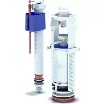 Арматура с нижней подводкой АНИ пласт 1/2 с пластиковым штуцером кнопка белая (WC8510)