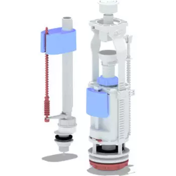 Арматура с нижней подводкой АНИ пласт 1/2 с пластиковым штуцером кнопка двойная белая (WC3550)