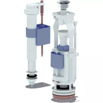 Арматура с нижней подводкой АНИ пласт 1/2 с пластиковым штуцером кнопка двойная хром (WC9510C)