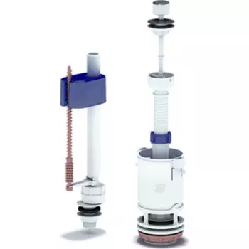 Арматура с нижней подводкой АНИ пласт 1/2 с пластиковым штуцером металлизированная ручка шток (WC4550M)