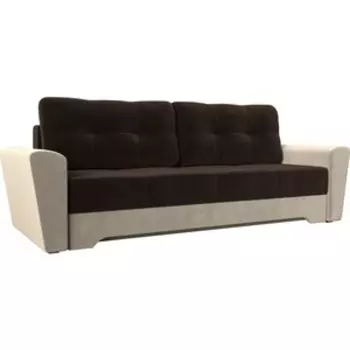 АртМебель Амстердам микровельвет коричневый/ бежевый