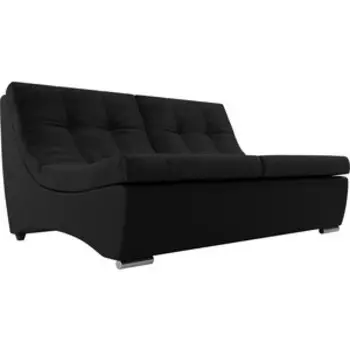 АртМебель Диван Монреаль велюр черный экокожа черный
