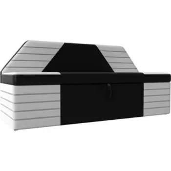 АртМебель Кухонный прямой диван Дуглас экокожа черный белый