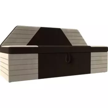 АртМебель Кухонный прямой диван Дуглас микровельвет коричневый бежевый