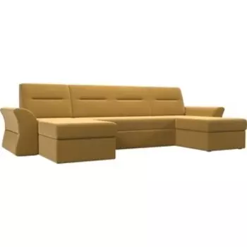 АртМебель П-образный диван Клайд микровельвет желтый