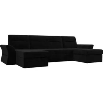 АртМебель П-образный диван Клайд велюр черный