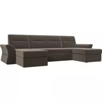 АртМебель П-образный диван Клайд велюр коричневый