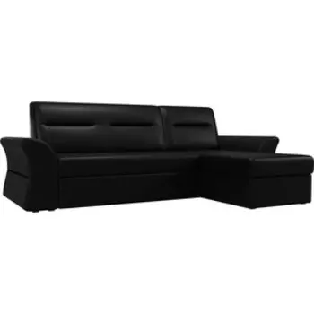 АртМебель Угловой диван Клайд эко кожа черный правый угол