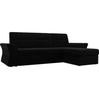 АртМебель Угловой диван Клайд микровельвет черный правый угол