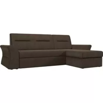АртМебель Угловой диван Клайд рогожка коричневый правый угол