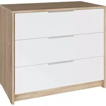Атмосфера Комод с 3-мя ящиками Нордик дуб сонома светлый/белая Аляска