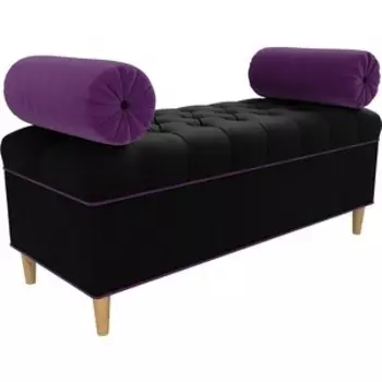 Банкетка АртМебель Глория микровельвет черный