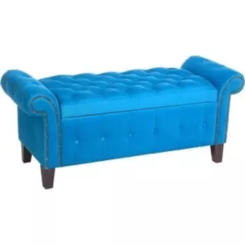 Банкетка Мебельстория Беркли-1Т бирюзовый велюр