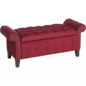 Банкетка Мебельстория Беркли-1Т бордовый велюр