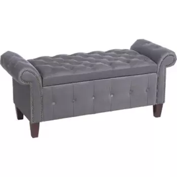 Банкетка Мебельстория Беркли-1Т серый велюр