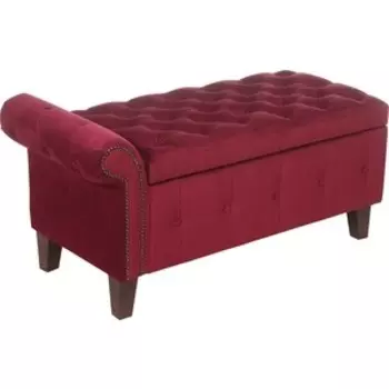 Банкетка Мебельстория Беркли-2Т бордовый велюр левая