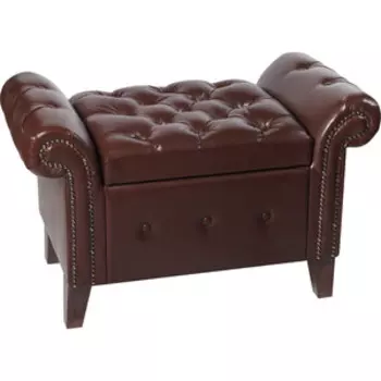 Банкетка Мебельстория Беркли-3 коричневый к/з