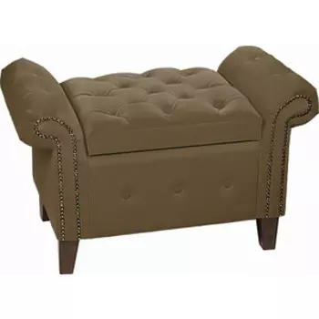 Банкетка Мебельстория Беркли-3Т коричневый велюр