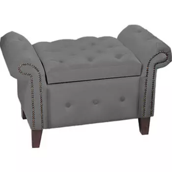 Банкетка Мебельстория Беркли-3Т серый велюр