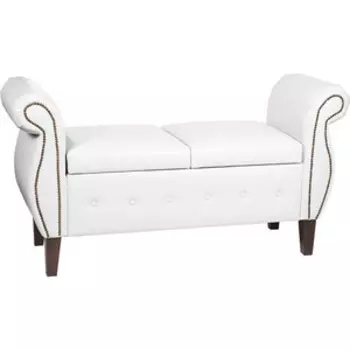 Банкетка Мебельстория Серра-1 белый к/з