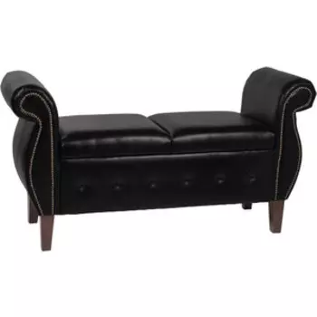 Банкетка Мебельстория Серра-1 черный к/з