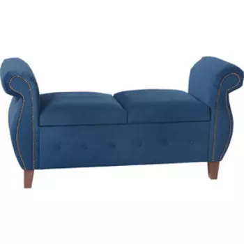 Банкетка Мебельстория Серра-1Т синий велюр