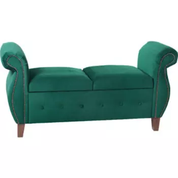 Банкетка Мебельстория Серра-1Т зеленый велюр