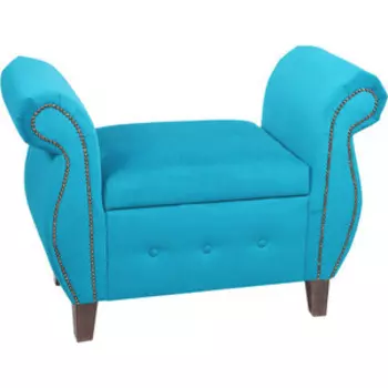 Банкетка Мебельстория Серра-2Т бирюзовый велюр