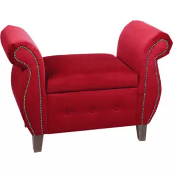 Банкетка Мебельстория Серра-2Т бордовый велюр