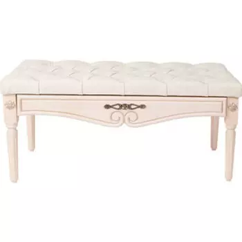 Банкетка Мебелик Сильвия экокожа молочный/белый ясень (П0001959)